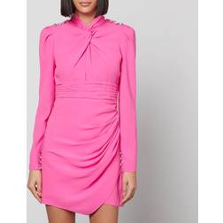 Self-Portrait Twisted crÃÂªpe minidress pink